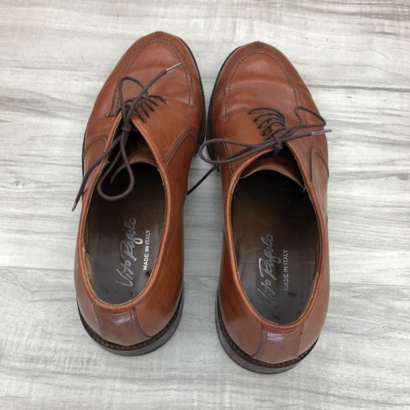 Vito Rufolo Shoes Mens 8.5M Brown Leather Lace Up Derby Oxfords